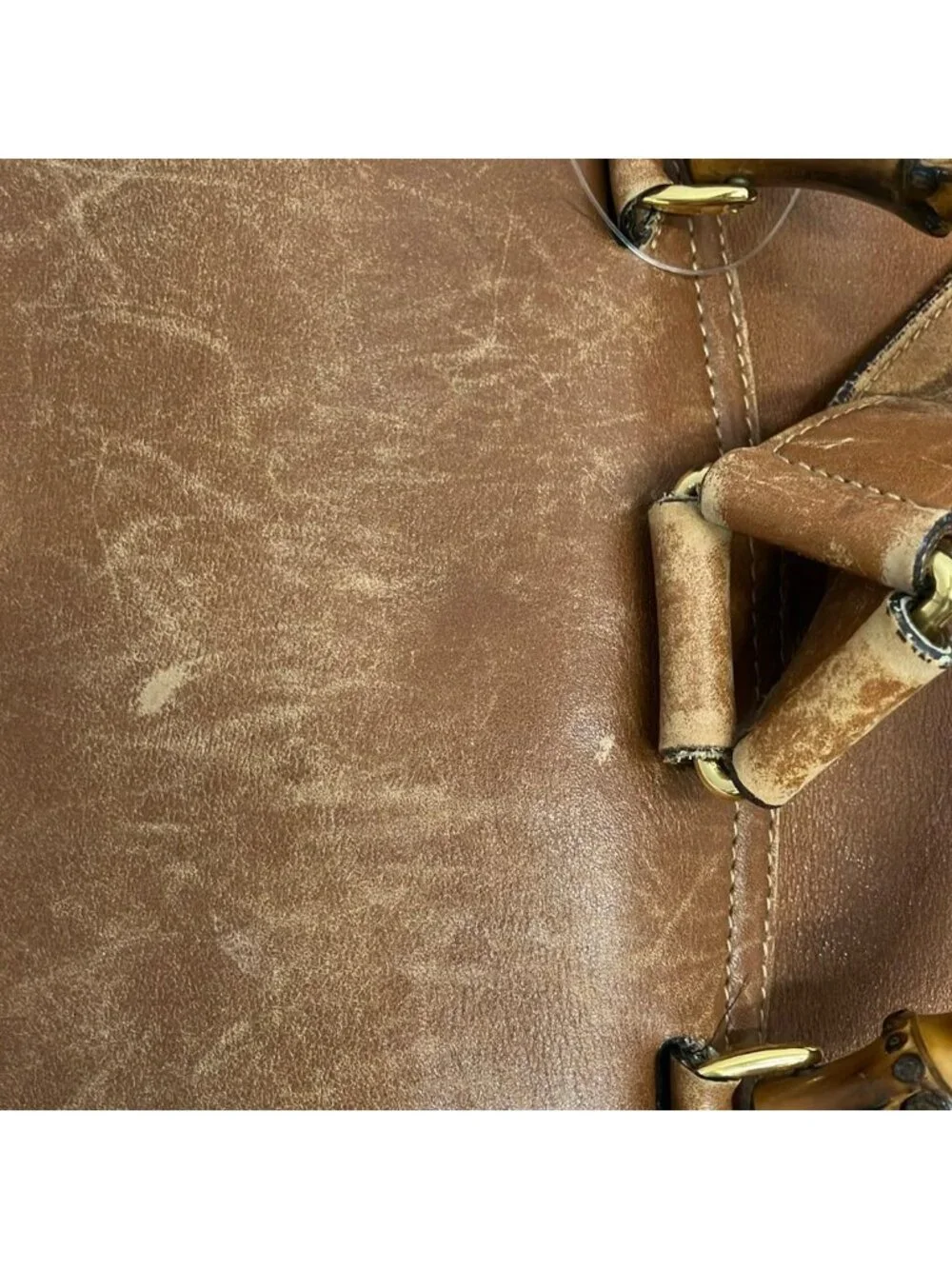 Gucci Backpack Bamboo Light Brown Leather